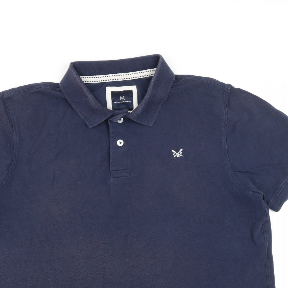 Crew Clothing Company Mens Blue  Cotton  Polo Size XL Collared Button