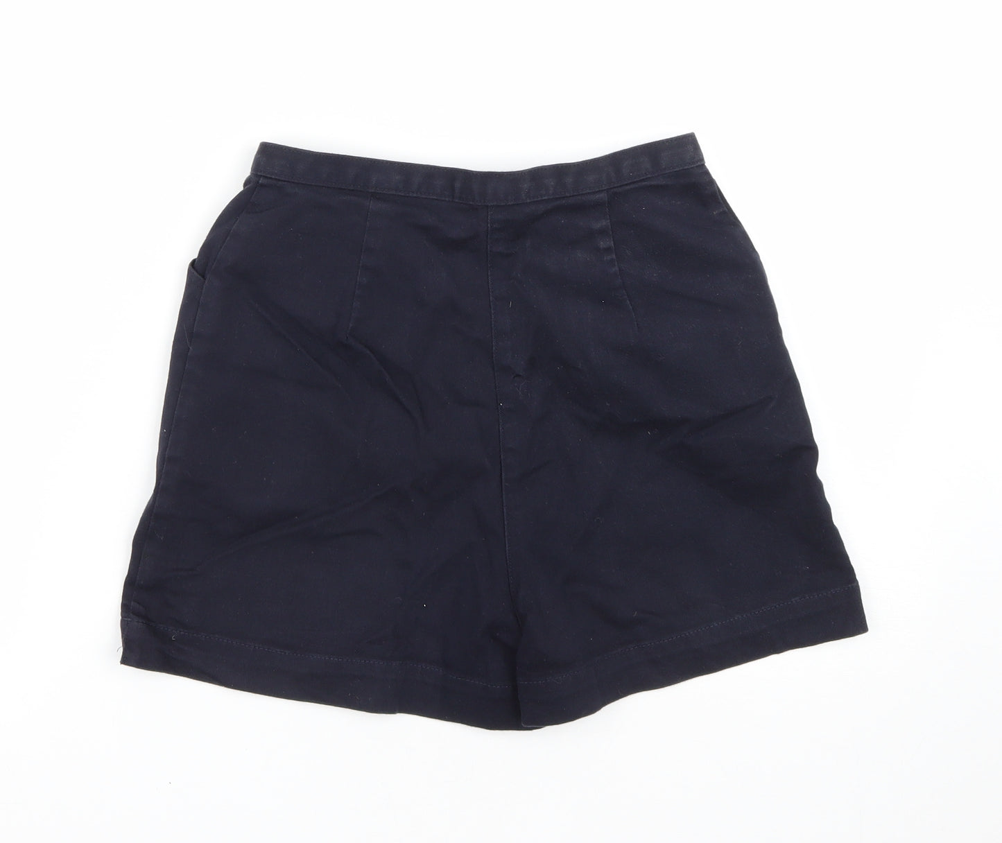 Marks and Spencer Womens Blue  Cotton Bermuda Shorts Size 8 L3 in Regular Zip