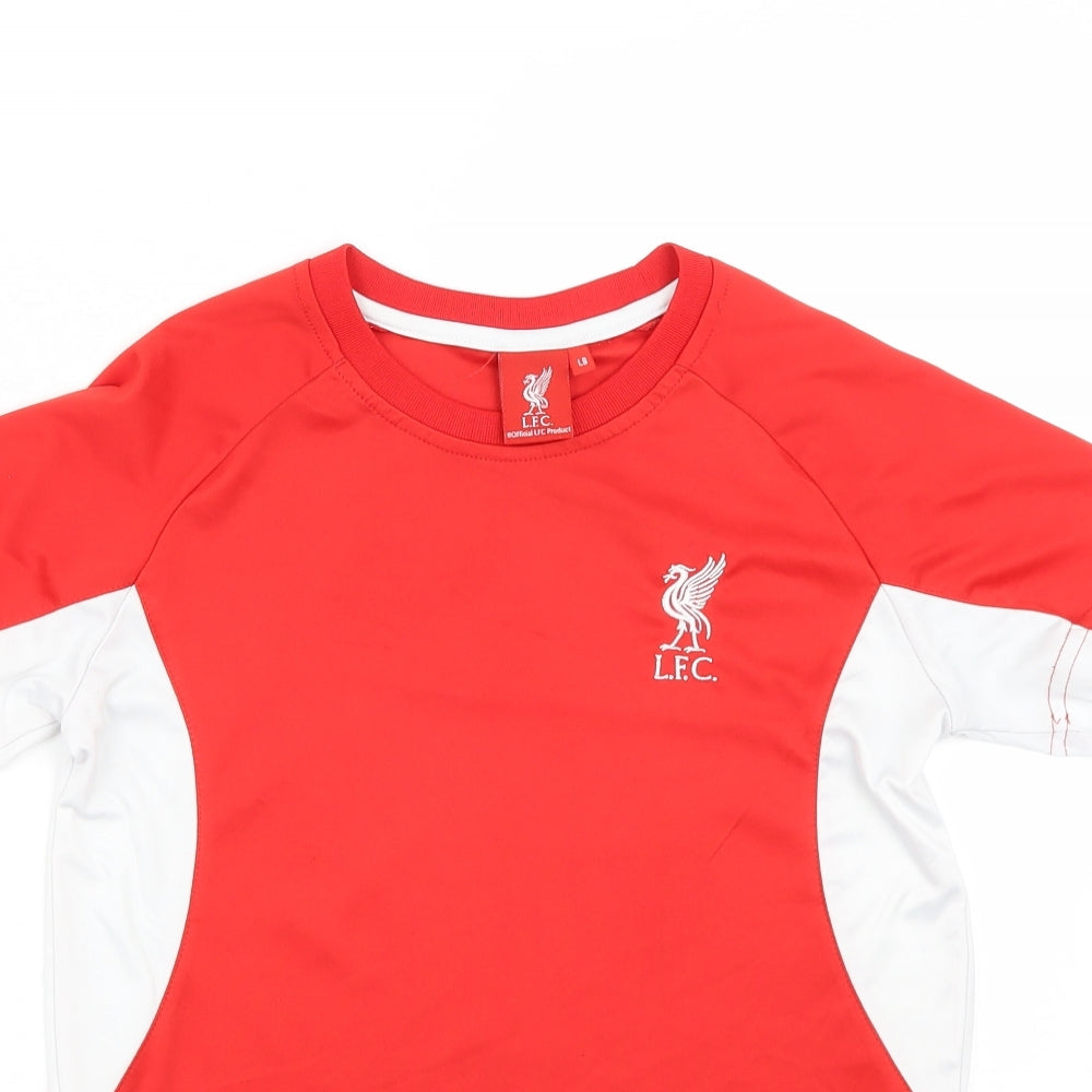 Liverpool FC Boys Red  Polyester Basic T-Shirt Size 9-10 Years Round Neck  - Liverpool Football Club