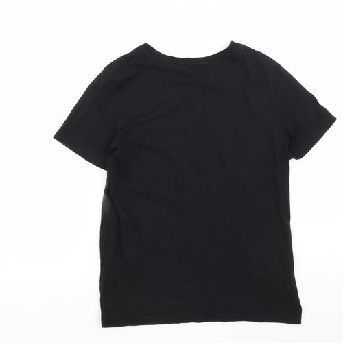 H&M Boys Black  Cotton Basic T-Shirt Size 11-12 Years Round Neck  - Football Print
