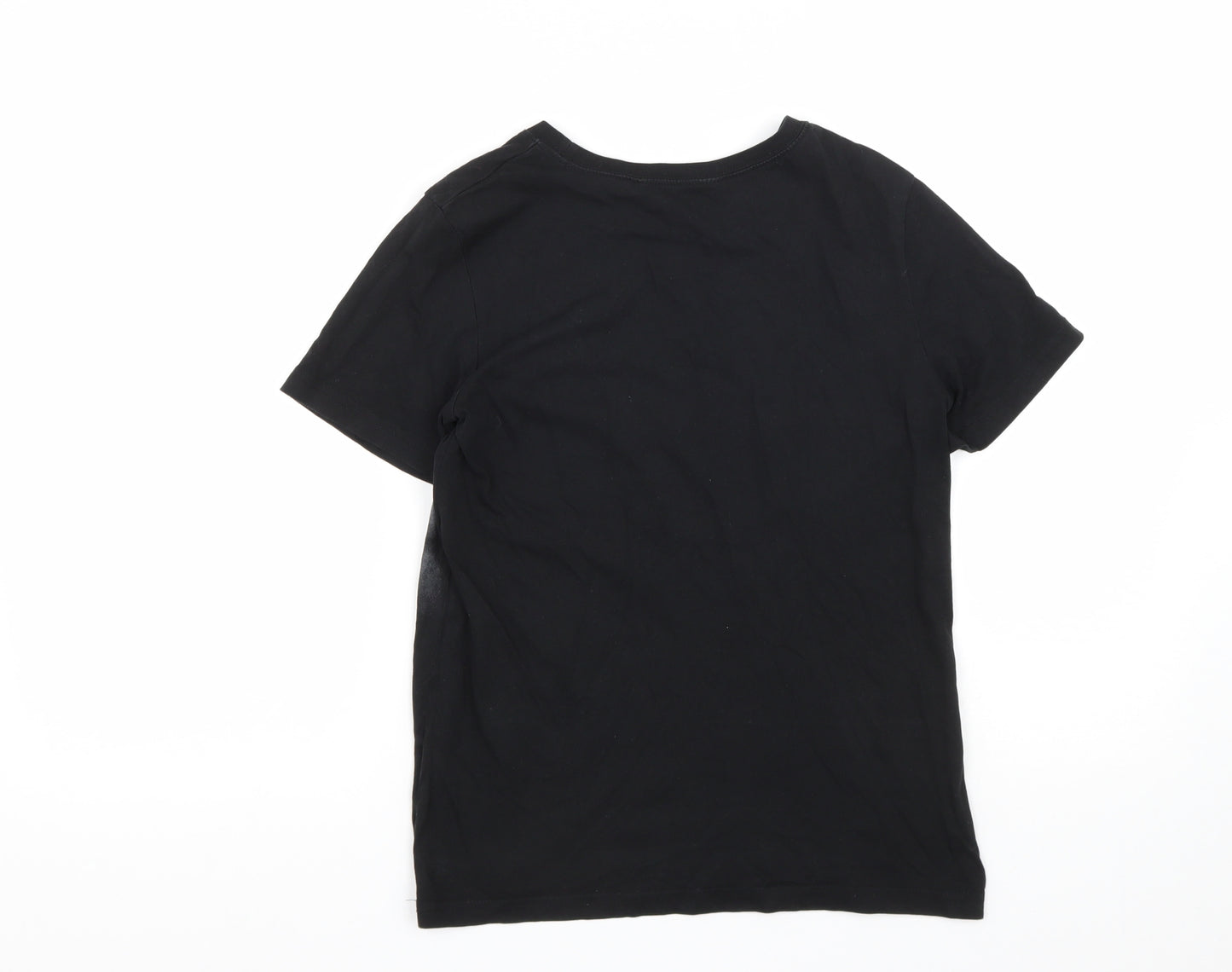 H&M Boys Black  Cotton Basic T-Shirt Size 11-12 Years Round Neck  - Football Print