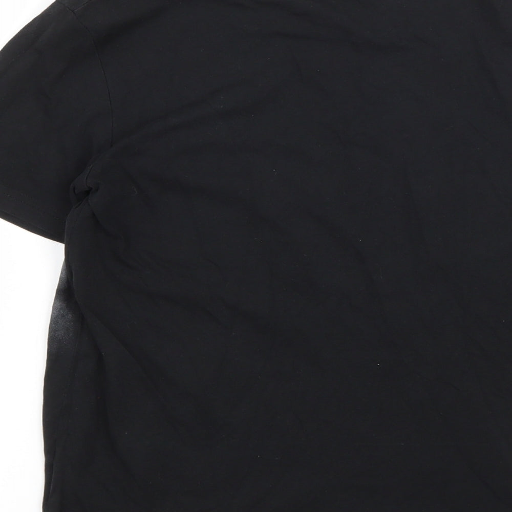 H&M Boys Black  Cotton Basic T-Shirt Size 11-12 Years Round Neck  - Football Print