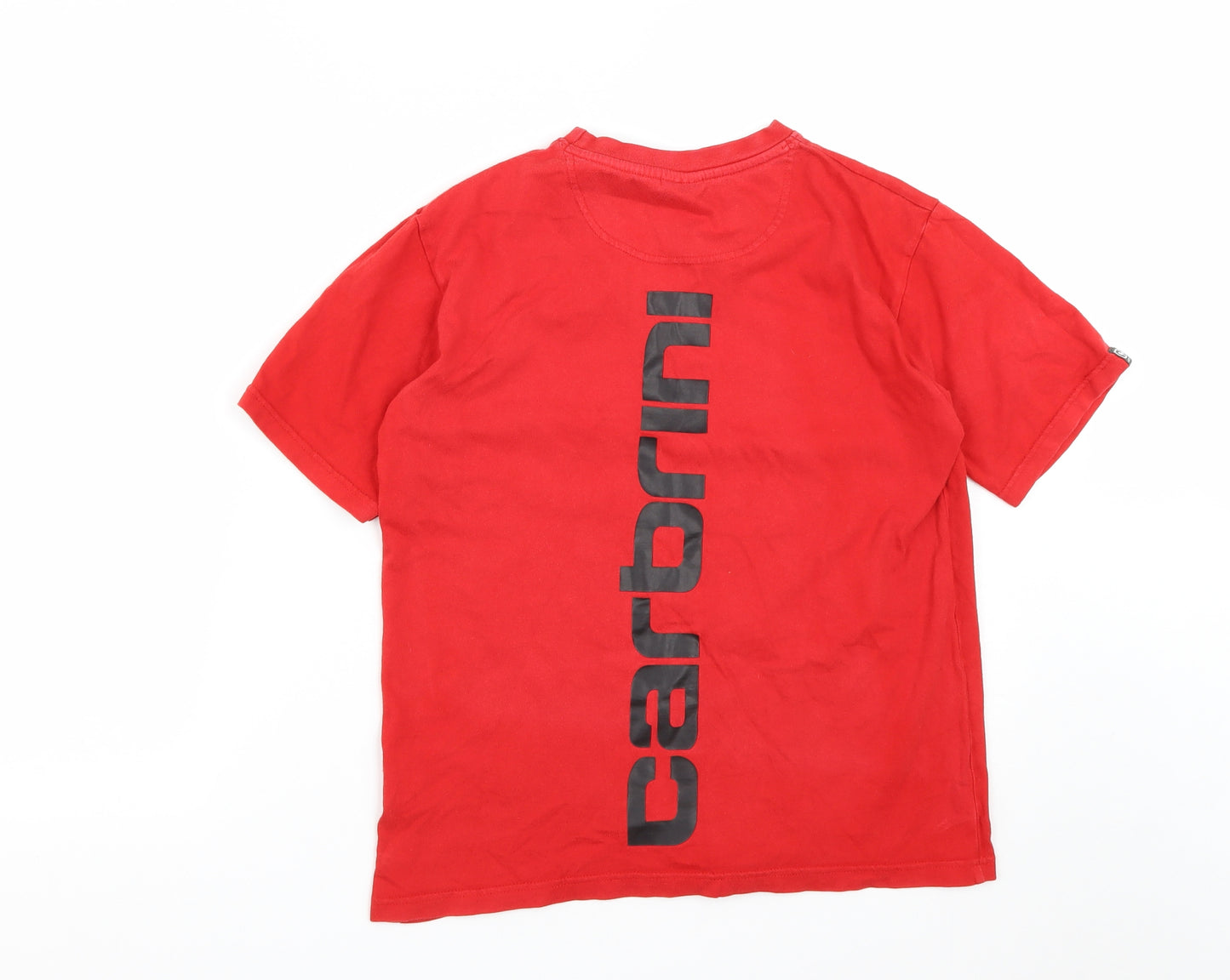Carbrini Boys Red  Cotton Basic T-Shirt Size 10-11 Years Round Neck