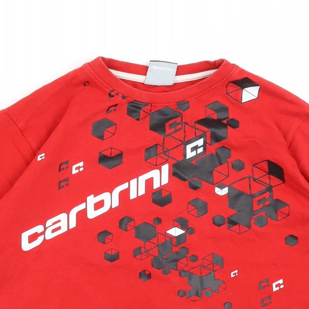 Carbrini Boys Red  Cotton Basic T-Shirt Size 10-11 Years Round Neck