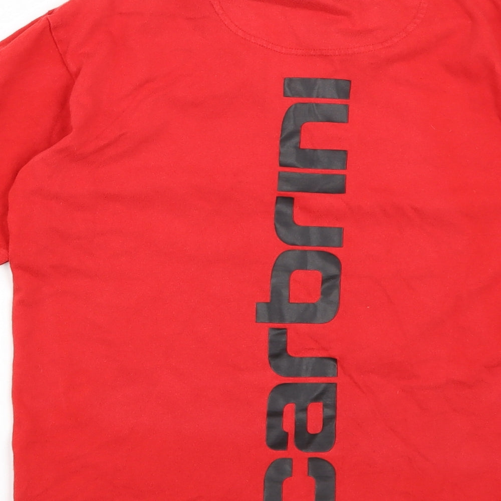 Carbrini Boys Red  Cotton Basic T-Shirt Size 10-11 Years Round Neck