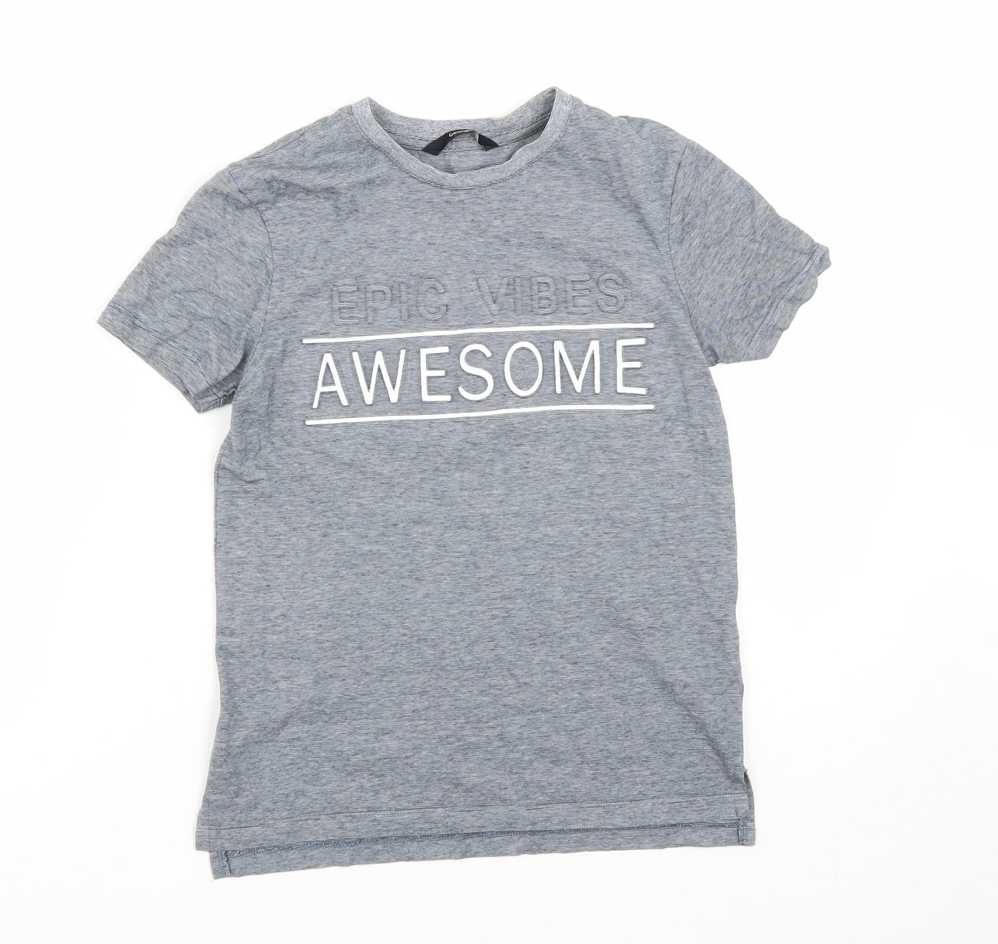 George Boys Grey  Cotton Basic T-Shirt Size 9-10 Years Round Neck