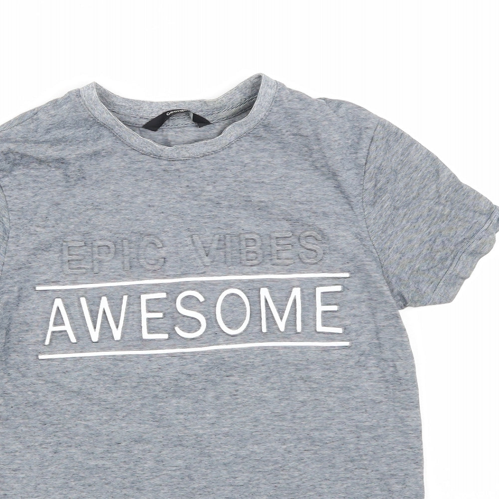 George Boys Grey  Cotton Basic T-Shirt Size 9-10 Years Round Neck