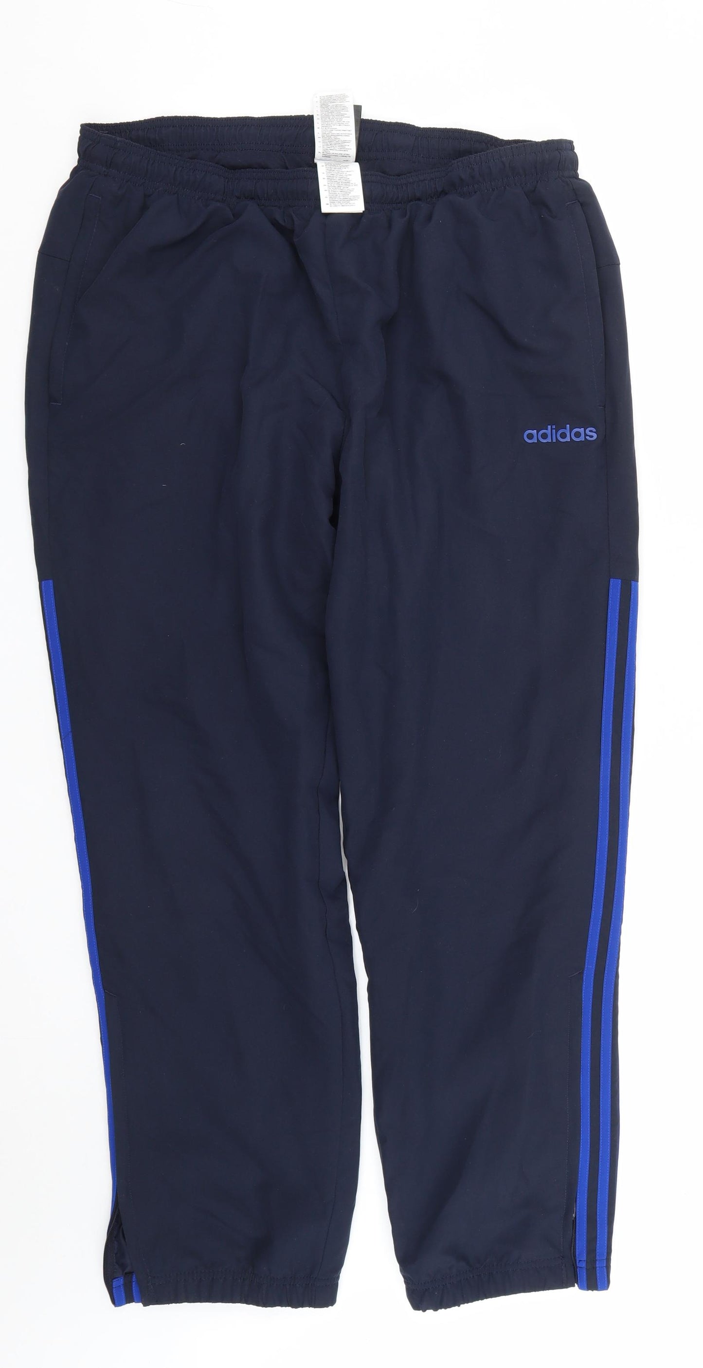 adidas Mens Blue  Polyester Jogger Trousers Size XL L31 in Regular Drawstring