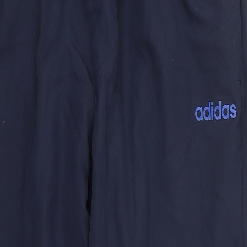 adidas Mens Blue  Polyester Jogger Trousers Size XL L31 in Regular Drawstring