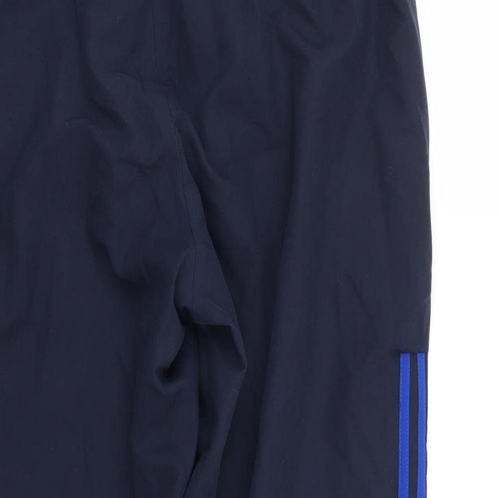 adidas Mens Blue  Polyester Jogger Trousers Size XL L31 in Regular Drawstring