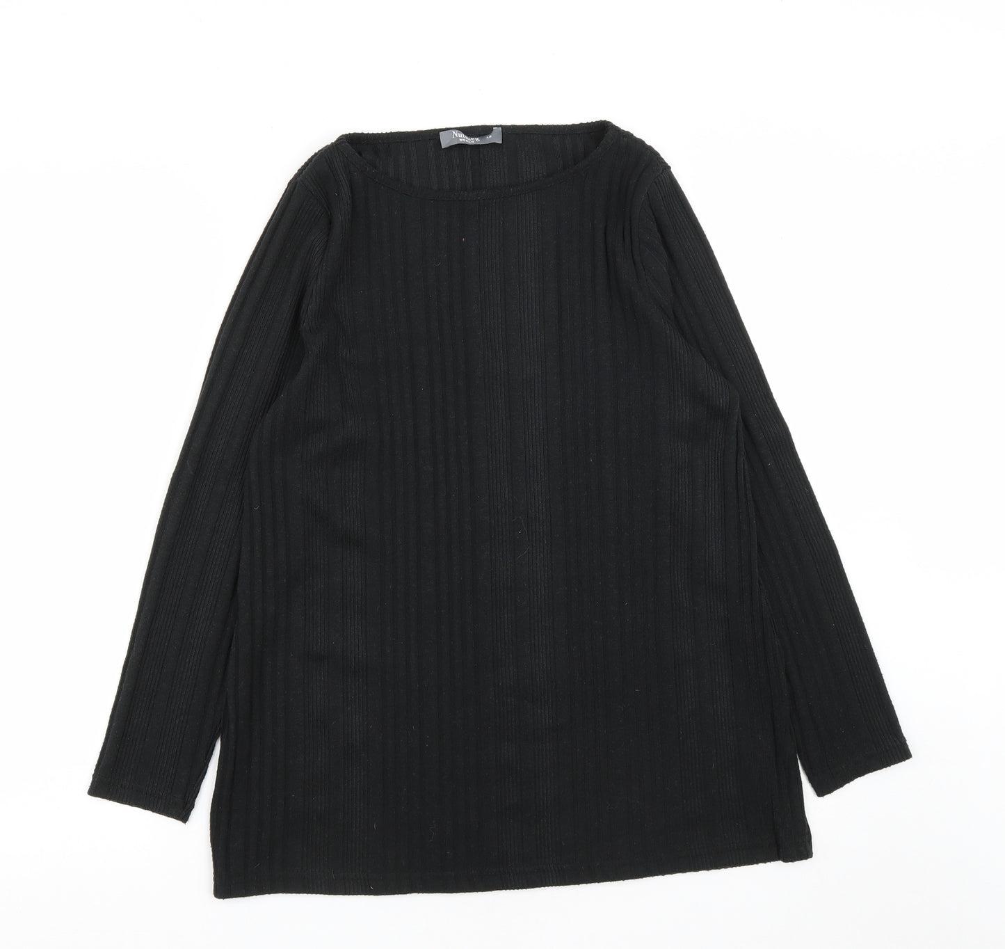 Nutmeg Womens Black Round Neck  Polyester Pullover Jumper Size 12