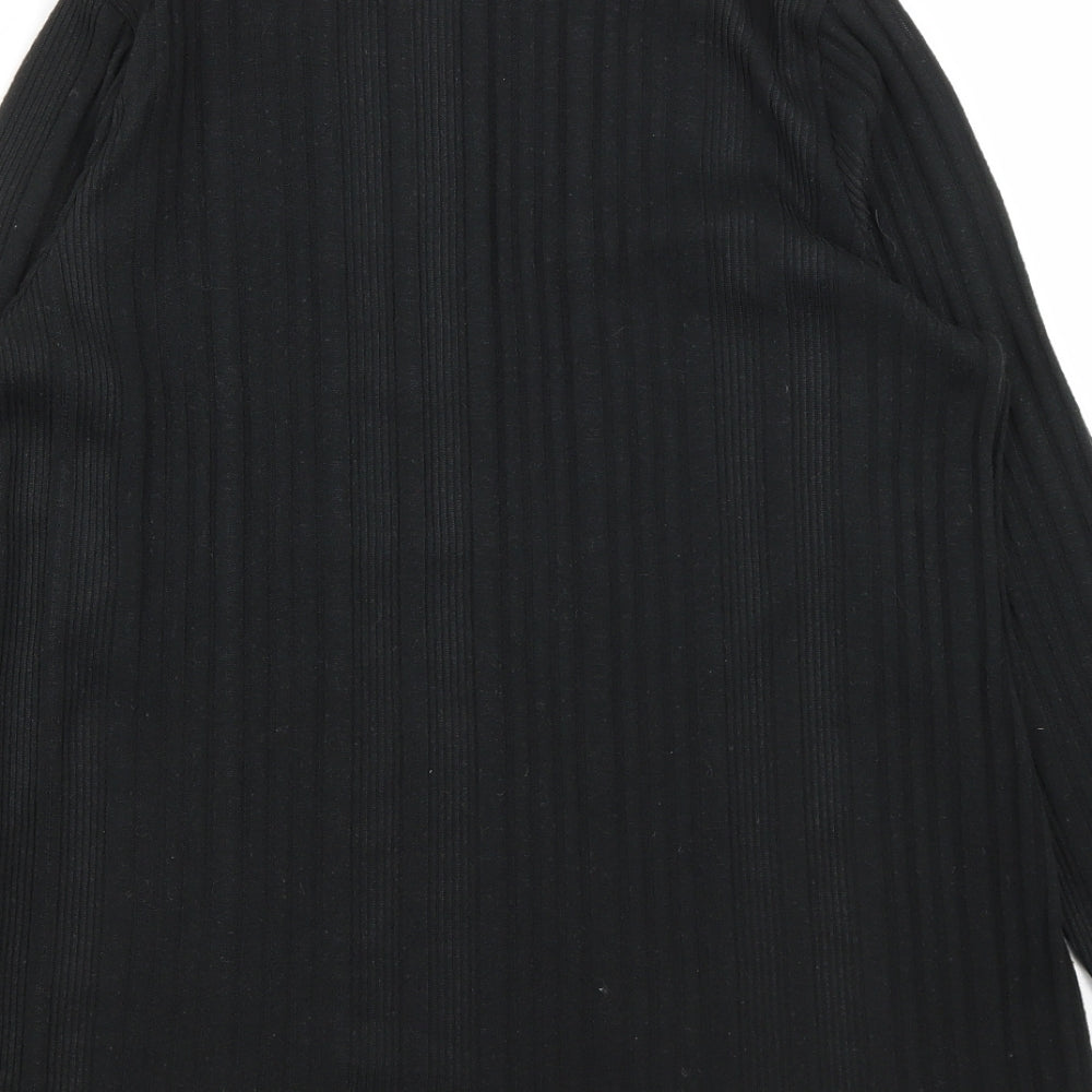 Nutmeg Womens Black Round Neck  Polyester Pullover Jumper Size 12