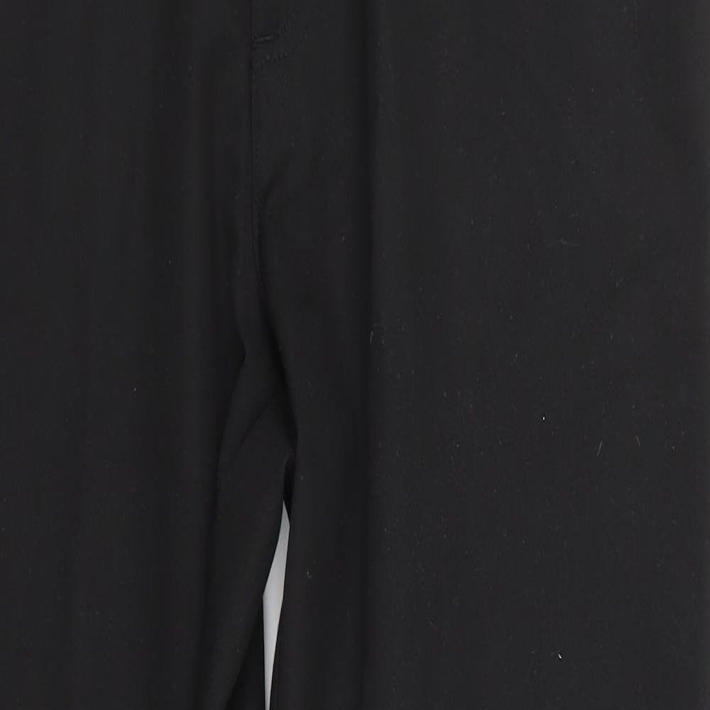 George Mens Black  Polyester Trousers  Size 36 in L29 in Regular Zip