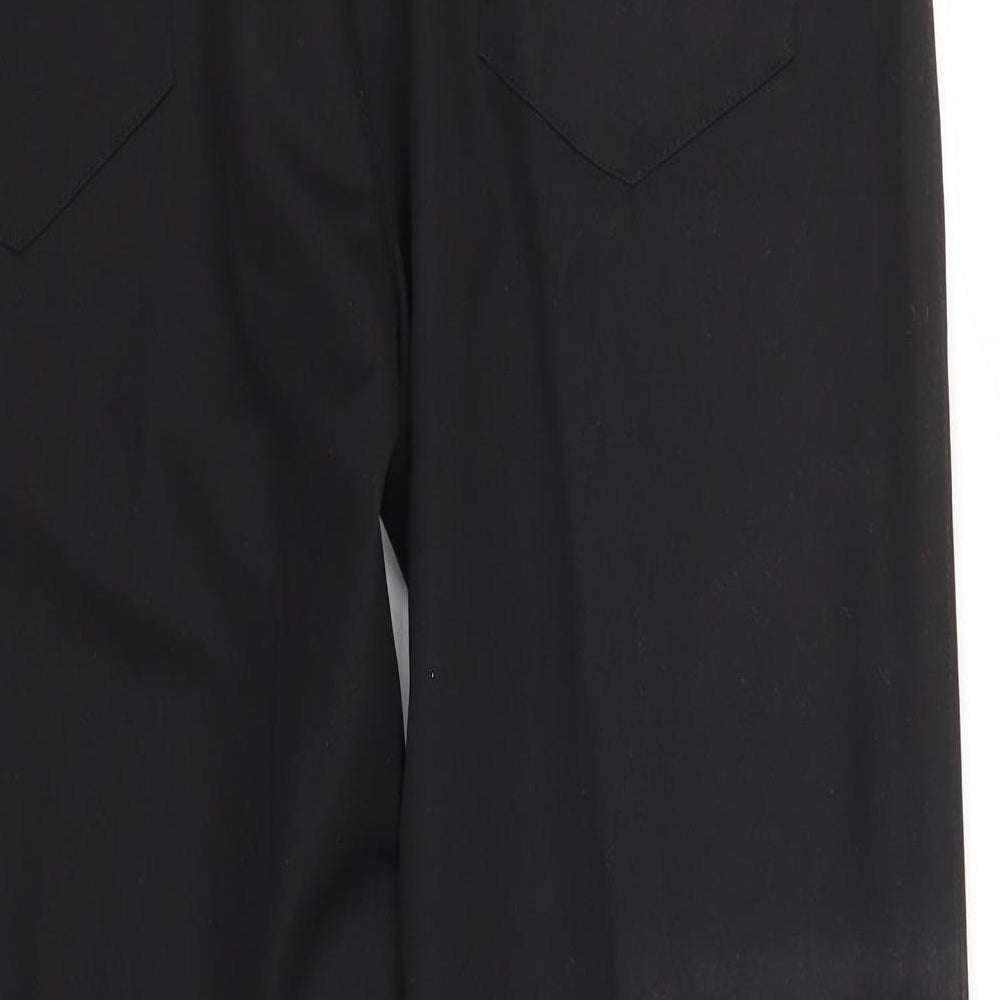 George Mens Black  Polyester Trousers  Size 36 in L29 in Regular Zip