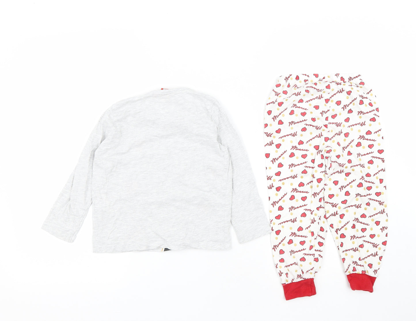 Primark Girls Multicoloured Geometric Cotton Top Pyjama Set Size 3-4 Years   - Minnie Mouse