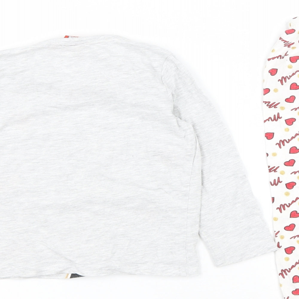 Primark Girls Multicoloured Geometric Cotton Top Pyjama Set Size 3-4 Years   - Minnie Mouse