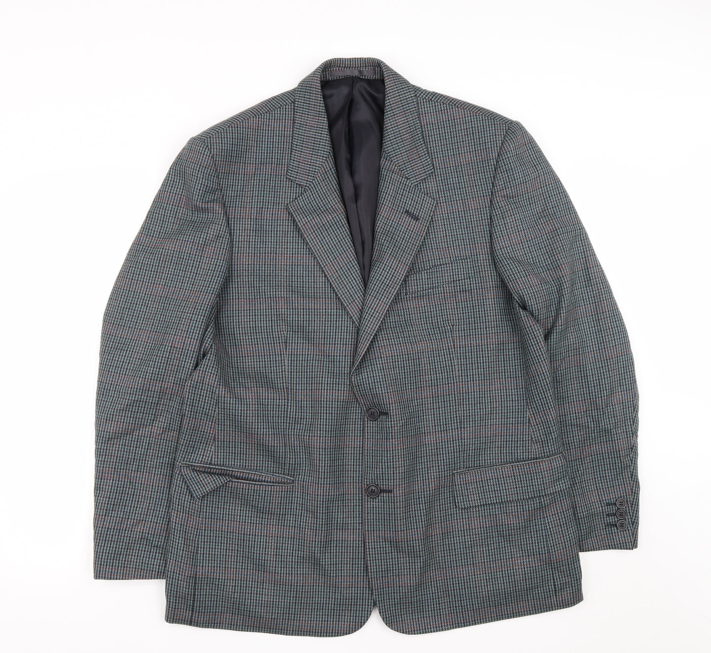 Debenhams Mens Grey Plaid Wool Jacket Suit Jacket Size 42