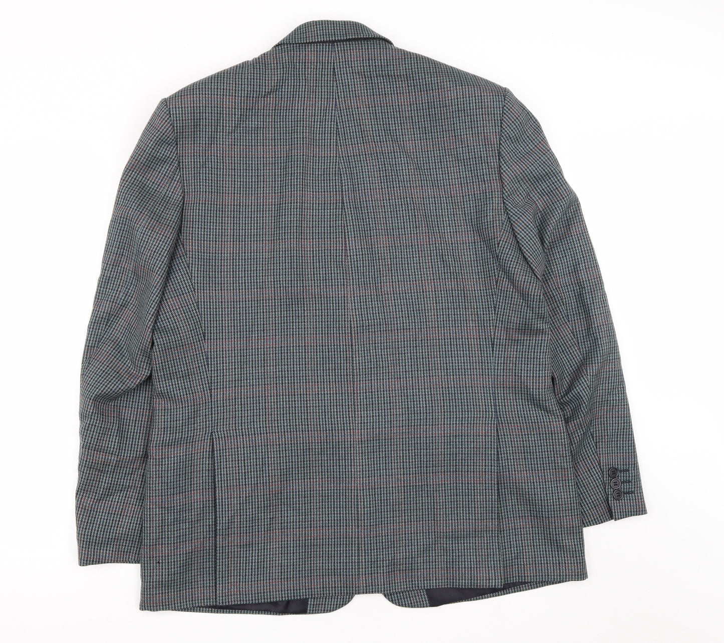 Debenhams Mens Grey Plaid Wool Jacket Suit Jacket Size 42