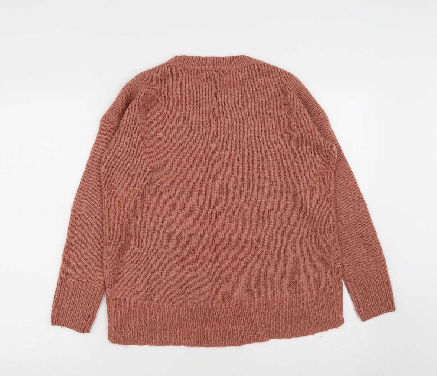 New Look Womens Pink Round Neck  Acrylic Pullover Jumper Size S