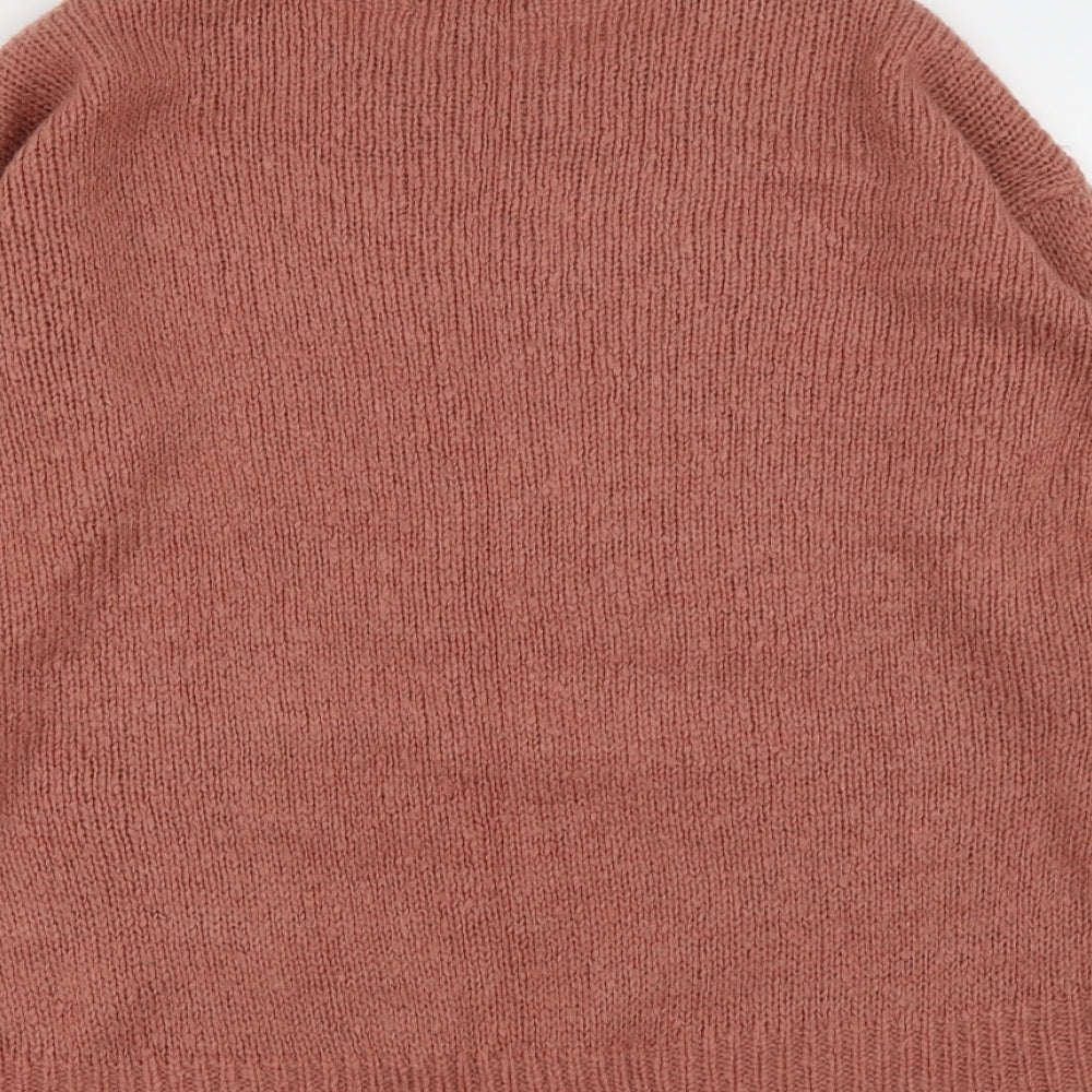New Look Womens Pink Round Neck  Acrylic Pullover Jumper Size S