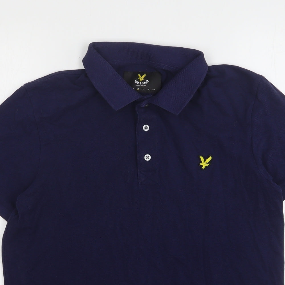 Lyle & Scott Mens Blue  Cotton  Polo Size M Collared