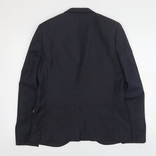 Topman Mens Blue  Wool Jacket Suit Jacket Size 40