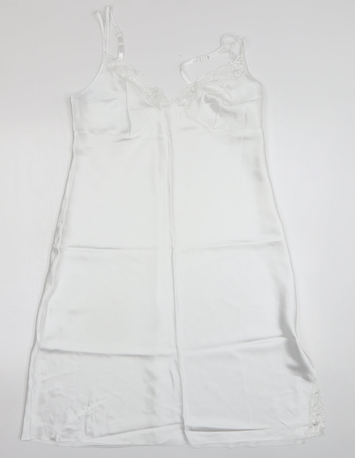 Marks and Spencer Womens White Solid Polyester Babydoll Dress Size 18