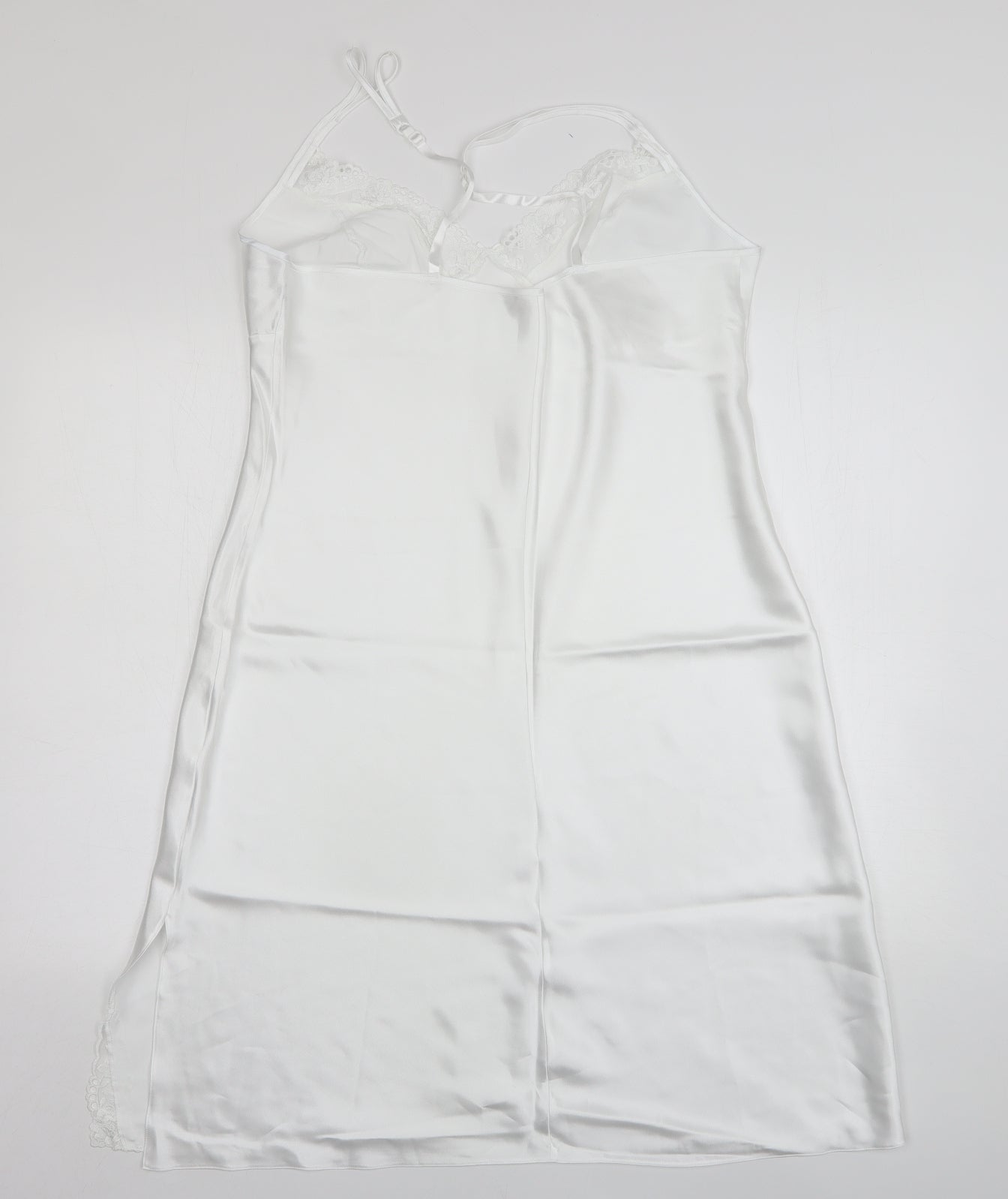 Marks and Spencer Womens White Solid Polyester Babydoll Dress Size 18