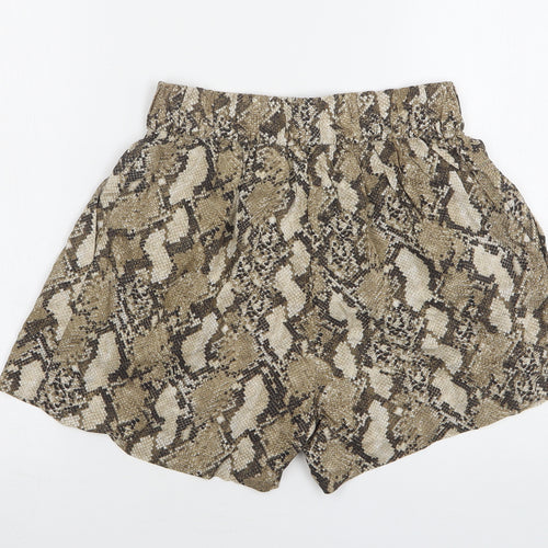 H&M Womens Green Animal Print Viscose Mom Shorts Size 8 L4 in Regular