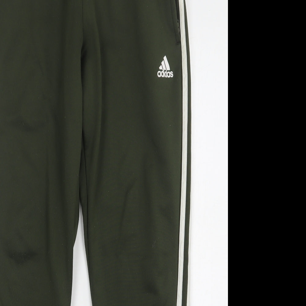 adidas Mens Green  Polyester Sweatpants Trousers Size M L29 in Regular