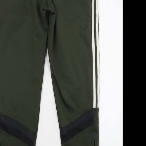 adidas Mens Green  Polyester Sweatpants Trousers Size M L29 in Regular