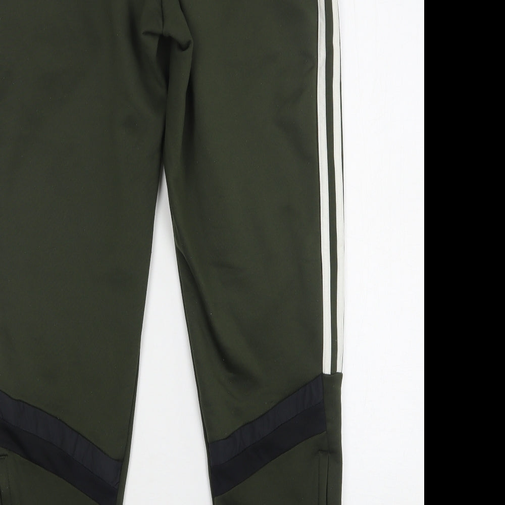 adidas Mens Green  Polyester Sweatpants Trousers Size M L29 in Regular