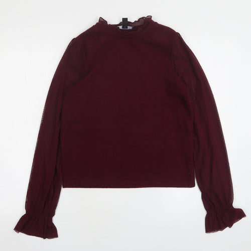New Look Womens Purple High Neck  Polyester Pullover Jumper Size 10