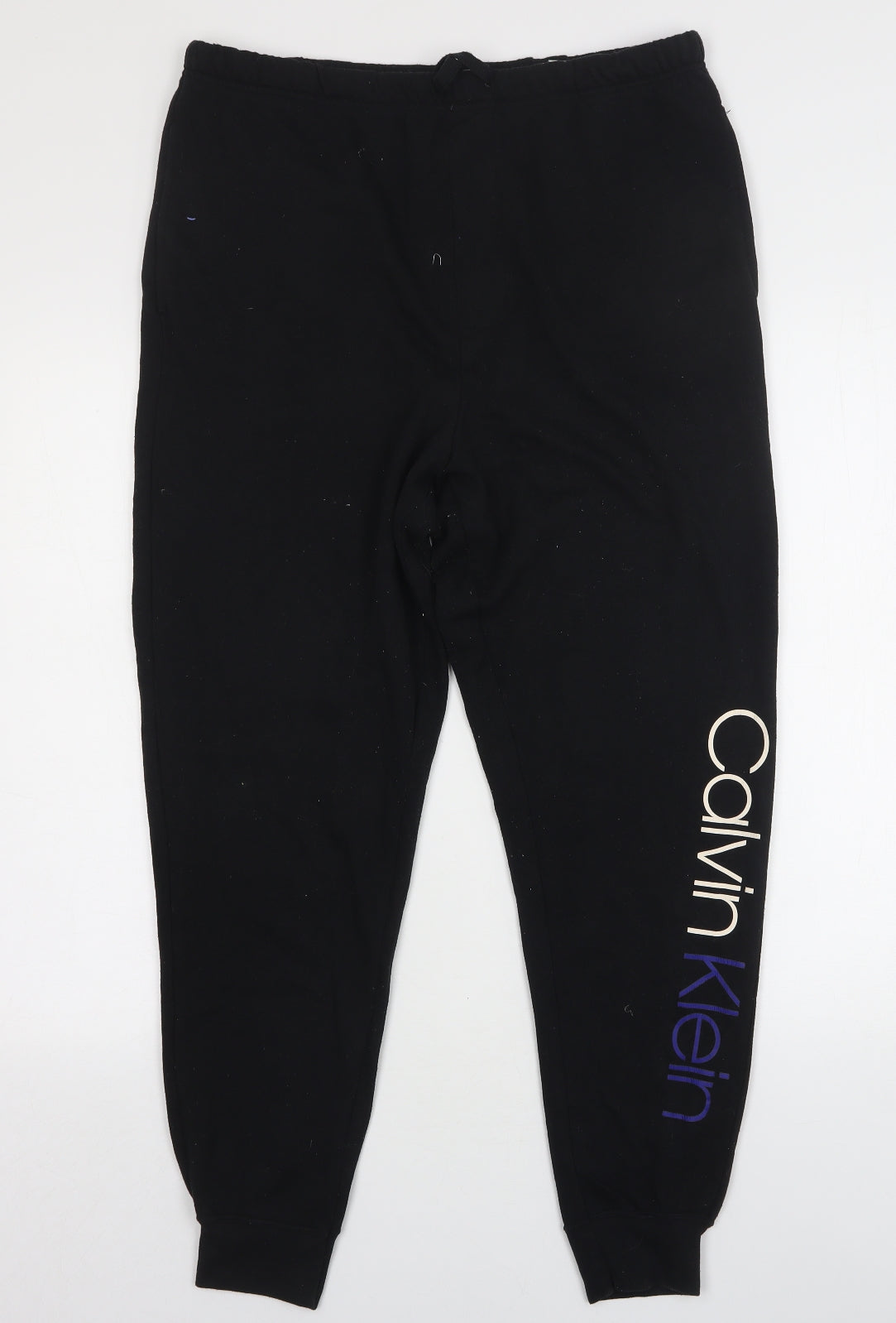 H&M Womens Black  Cotton Sweatpants Trousers Size L L28 in Regular