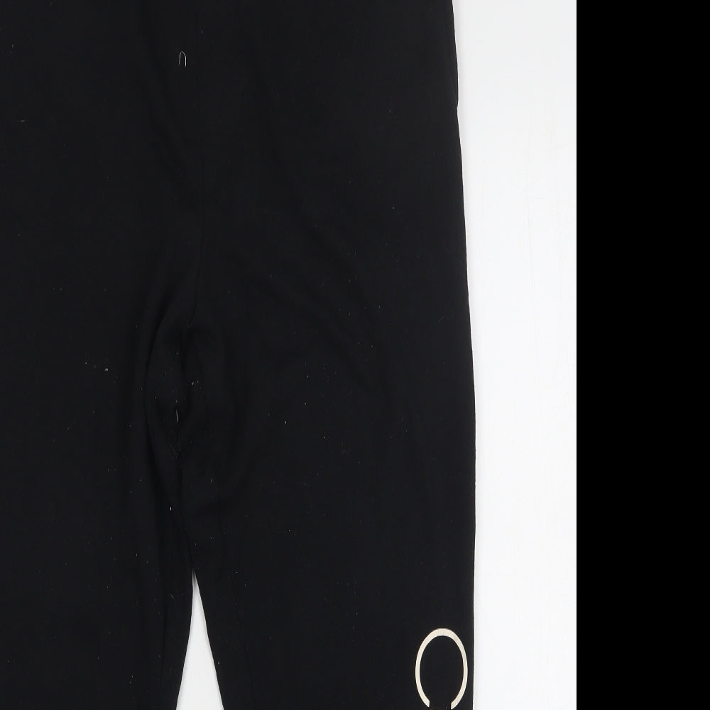H&M Womens Black  Cotton Sweatpants Trousers Size L L28 in Regular