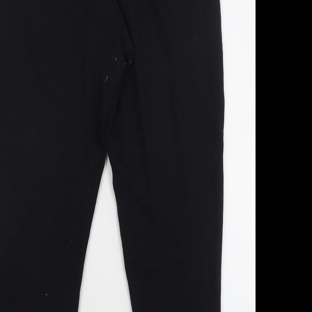 H&M Womens Black  Cotton Sweatpants Trousers Size L L28 in Regular