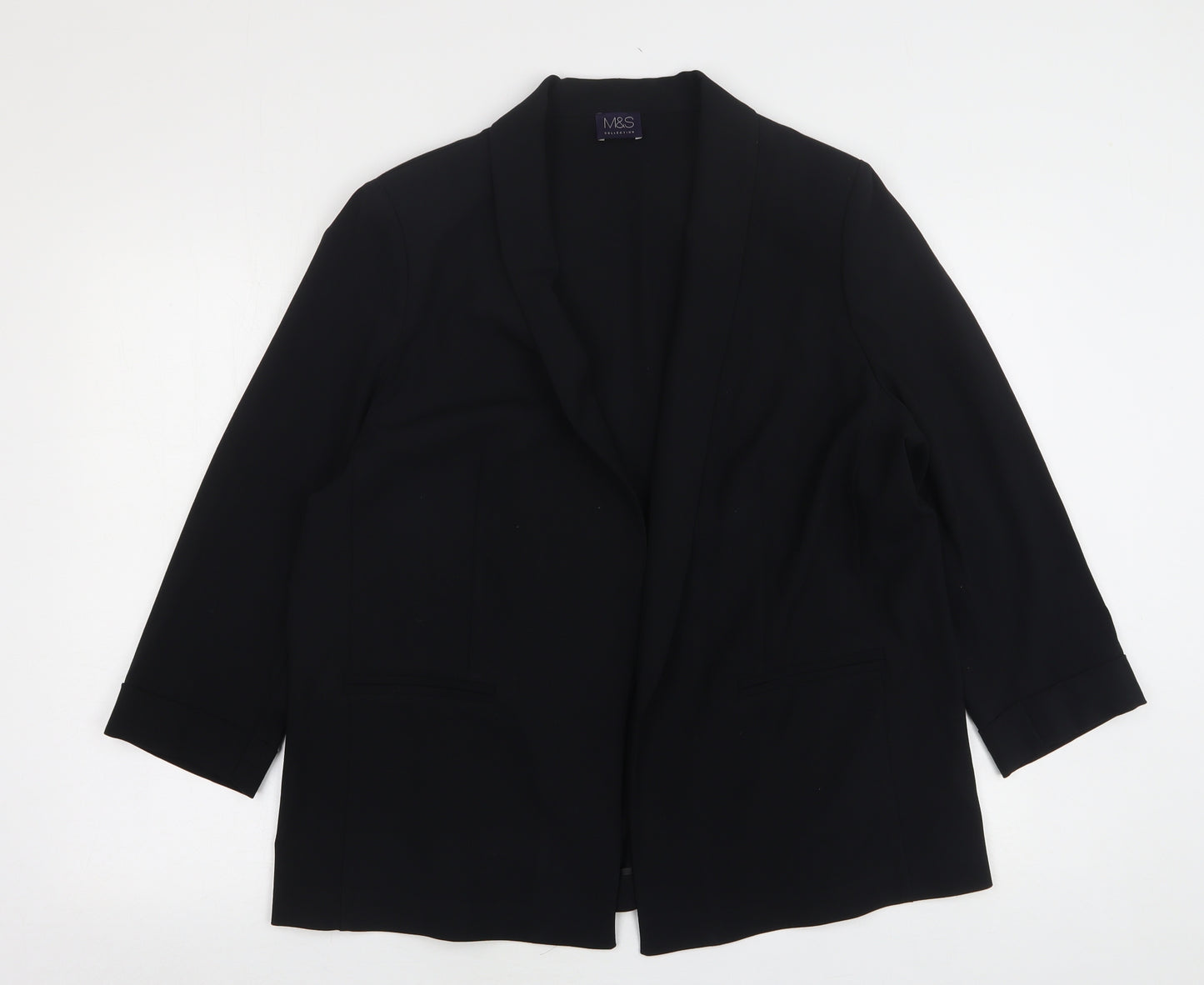 Marks and Spencer Womens Blue  Polyester Jacket Blazer Size 16