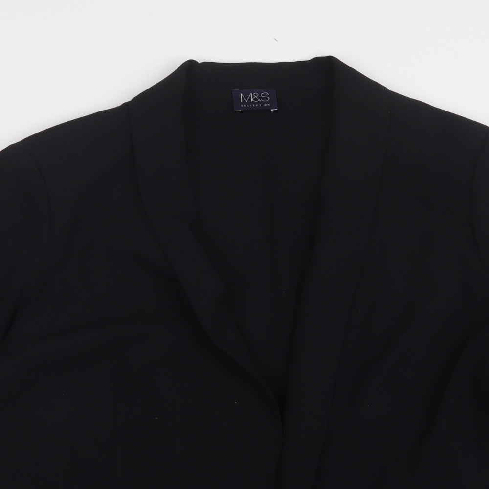 Marks and Spencer Womens Blue  Polyester Jacket Blazer Size 16