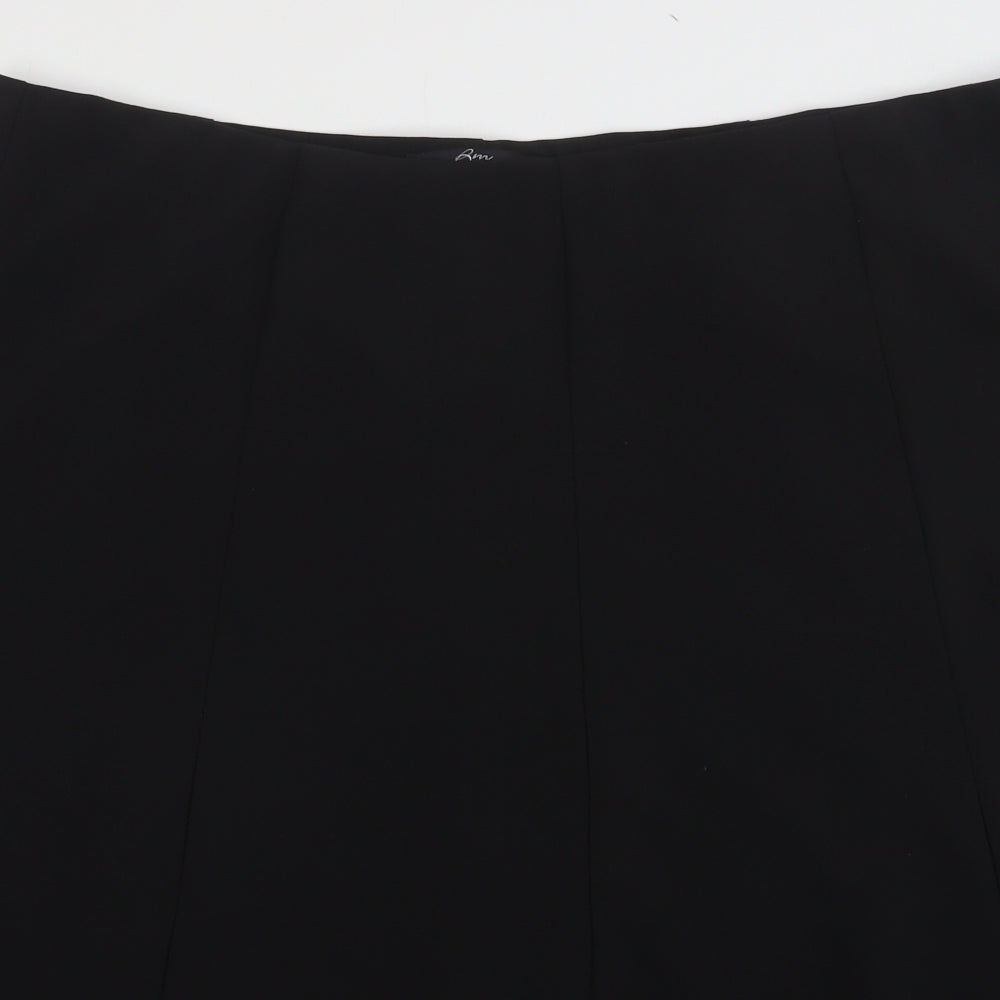 Bonmarché Womens Black Floral Polyester A-Line Skirt Size 20