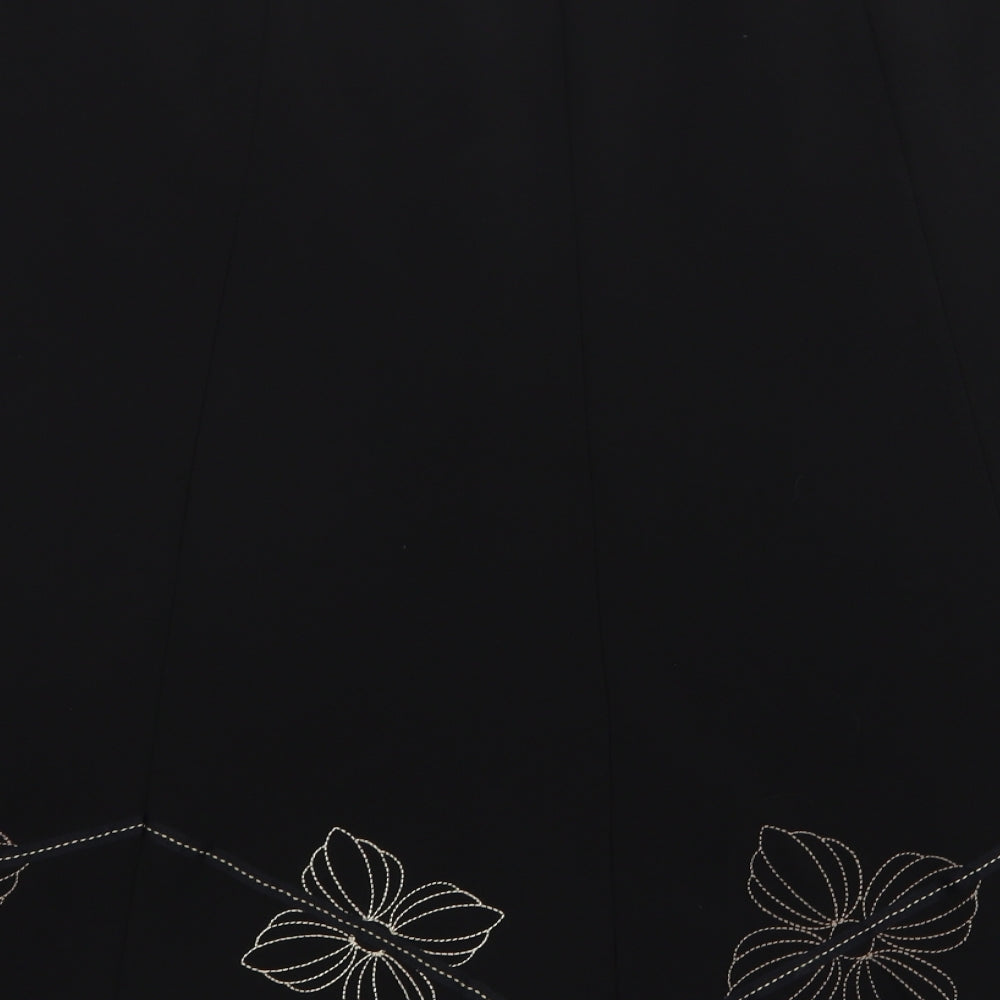 Bonmarché Womens Black Floral Polyester A-Line Skirt Size 20