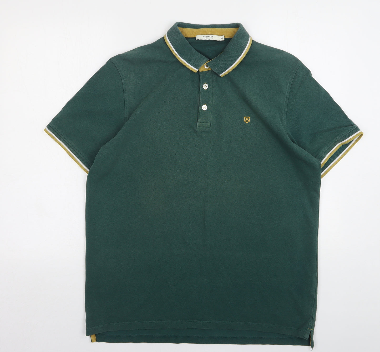 Jack and Jones Mens Green  Cotton  Polo Size XL Collared
