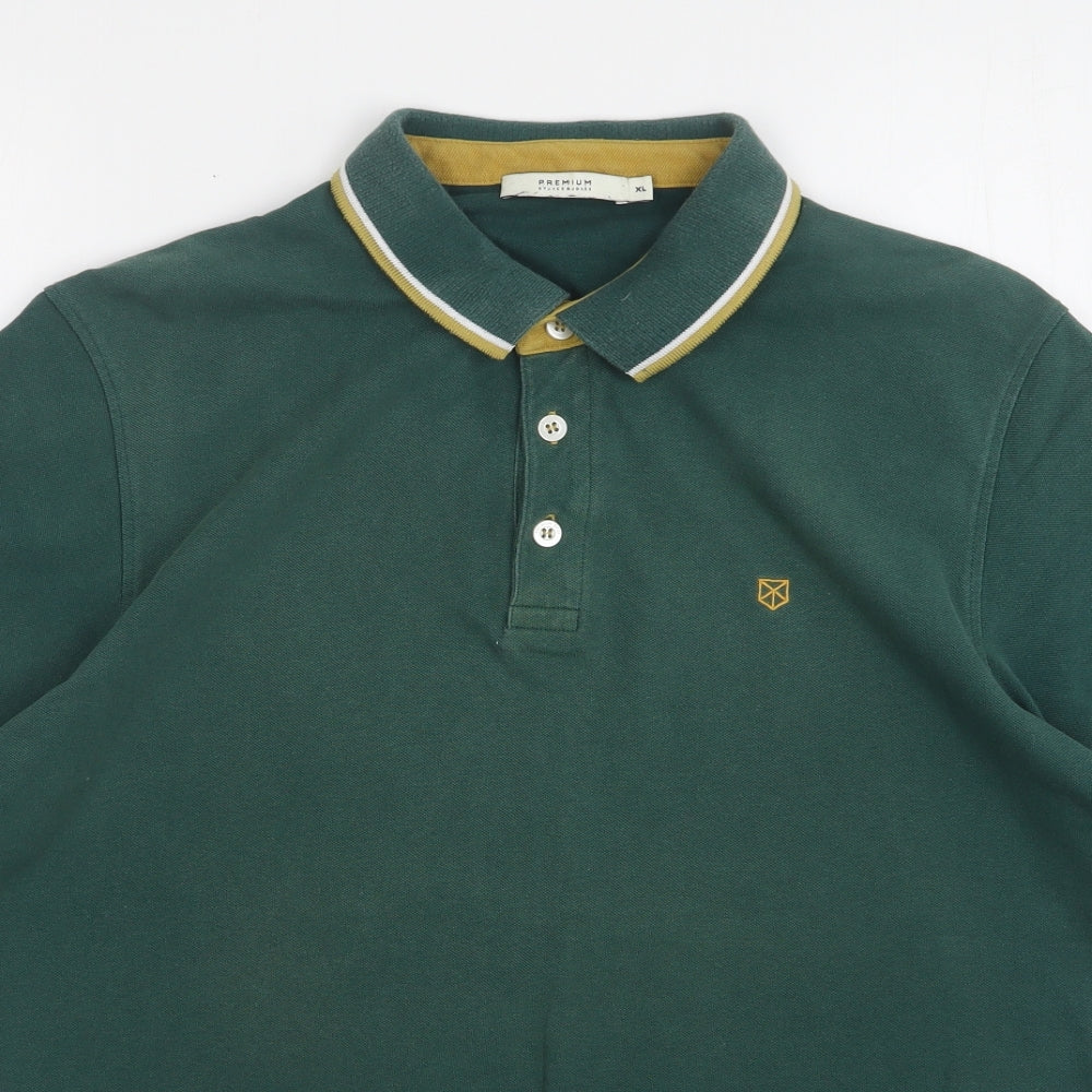 Jack and Jones Mens Green  Cotton  Polo Size XL Collared