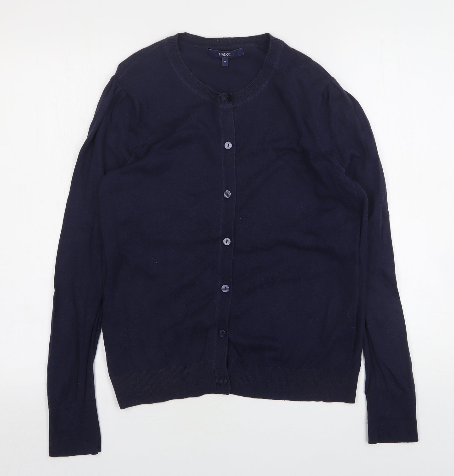 NEXT Womens Blue Round Neck  Cotton Cardigan Jumper Size 16