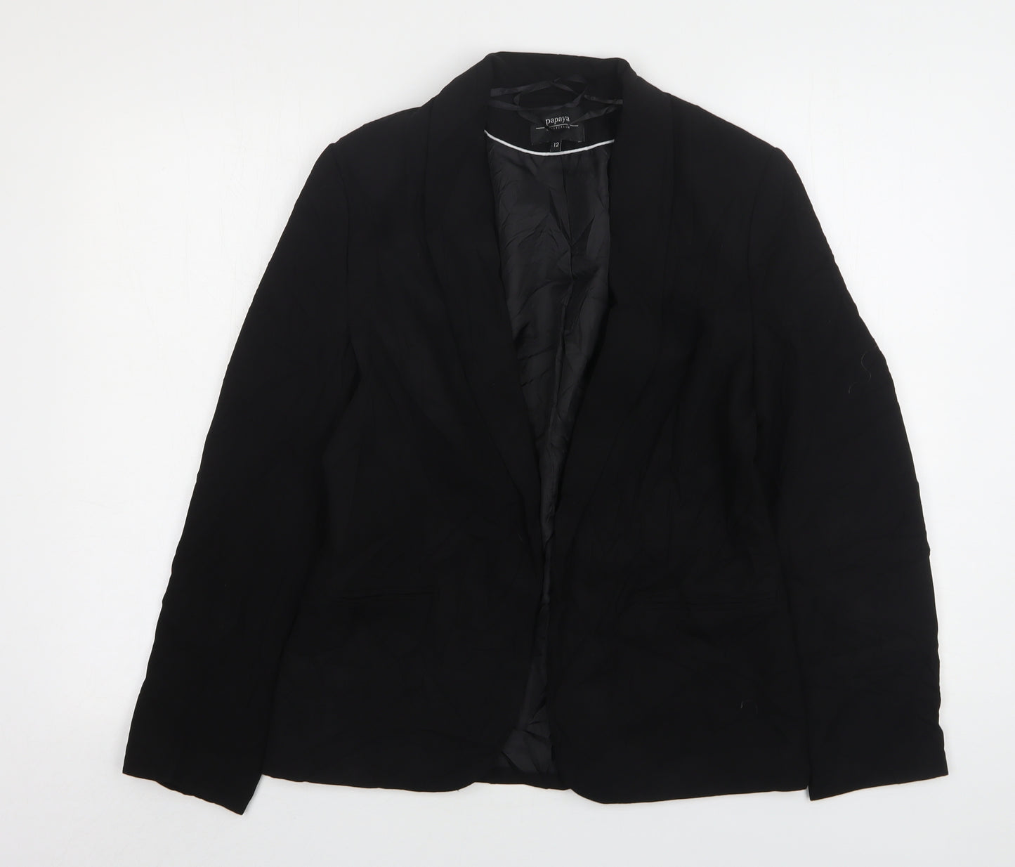 Papaya Womens Black  Polyester Jacket Suit Jacket Size 12