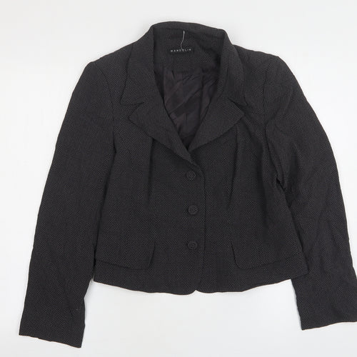 Mandolin Womens Grey Polka Dot Viscose Jacket Suit Jacket Size 12