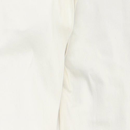 NEXT Womens White  Cotton Skinny Jeans Size 14 L31 in Regular Button