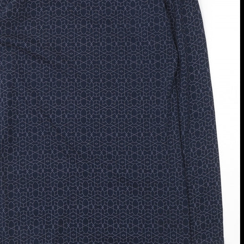 Plum Tree Womens Blue Geometric Polyester Jumper Dress  Size 12  Round Neck Pullover