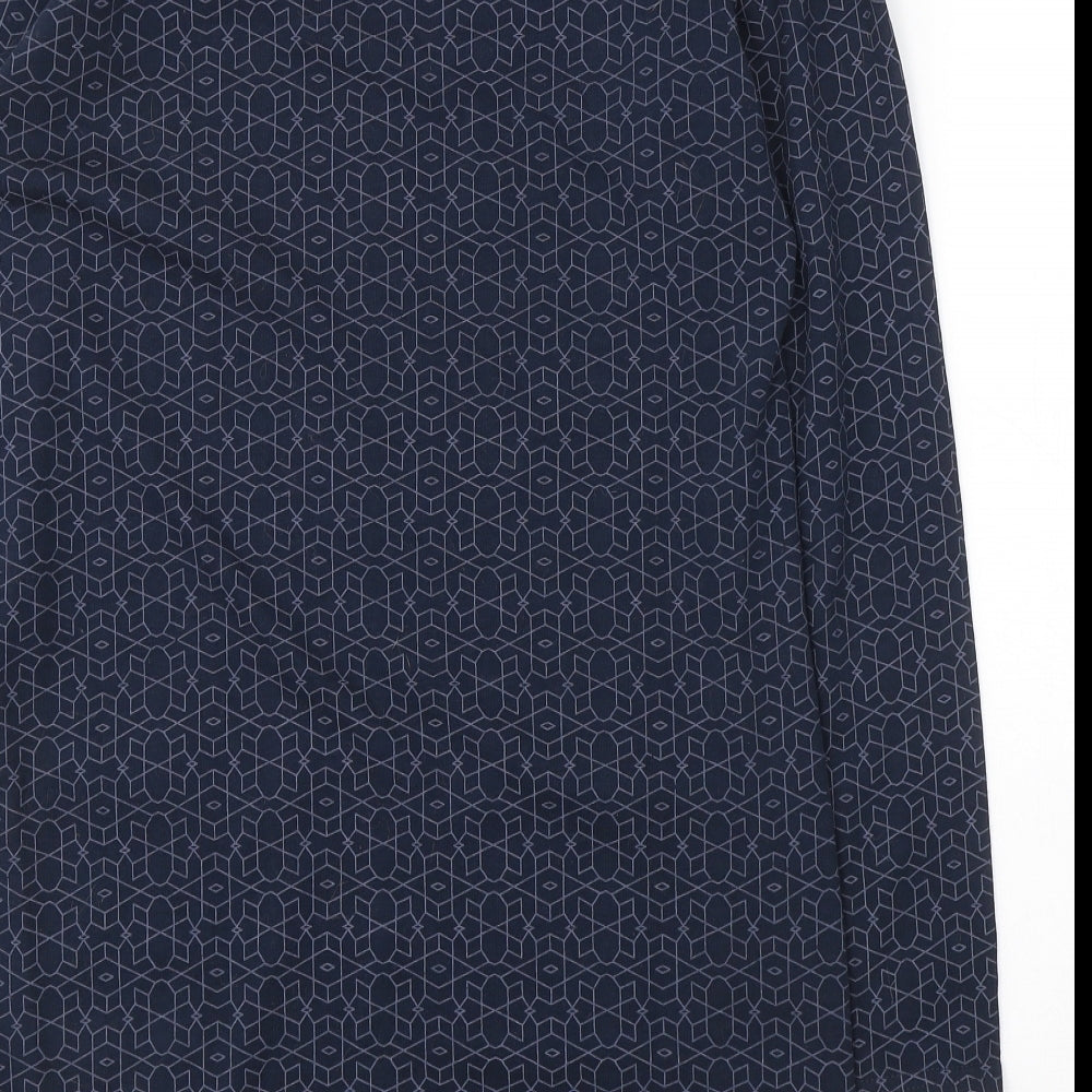 Plum Tree Womens Blue Geometric Polyester Jumper Dress  Size 12  Round Neck Pullover