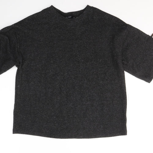 F&F Womens Grey  Polyester Jersey T-Shirt Size 8 Round Neck