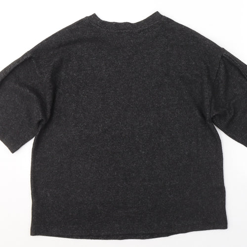 F&F Womens Grey  Polyester Jersey T-Shirt Size 8 Round Neck